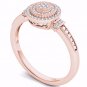 14k Rose Gold 0.14 Ct Diamond Halo Cluster Vintage Style Engagement Ring HI I2