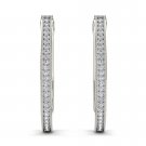 10k White Gold 0.15 Ct Round Cut Diamond Hoop Earrings Real Solid HI I2 Hooks