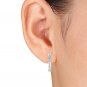 10k White Gold 0.15 Ct Round Cut Diamond Hoop Earrings Real Solid HI I2 Hooks