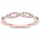 14k Rose Gold 0.15Ct Diamond Criss-Cross Fashion Wedding Anniversary Ring HI I2 14k Rose Gold 0.15Ct Diamond Criss-Cross Fashion Wedding Anniversary Ring HI I2