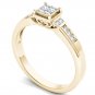 Solid 10k Yellow Gold 0.27 Ct Princess Cut Diamond Cluster Engagement Ring HI I2