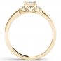 Solid 10k Yellow Gold 0.27 Ct Princess Cut Diamond Cluster Engagement Ring HI I2