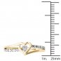 10k Yellow Gold 0.04 Ct Round Cut Natural Diamond Heart Fashion Ring Size HI I2