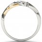 10k Yellow Two-Tone White Gold 0.09 Ct Round Cut Diamond Heart Fashion Ring Size