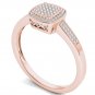 14k Rose Gold 0.17 Ct Round Cut Diamond Halo Cluster Engagement Ring HI I2 Size