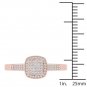 14k Rose Gold 0.17 Ct Round Cut Diamond Halo Cluster Engagement Ring HI I2 Size