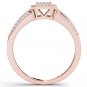 Genuine 10k Rose Gold 0.25 Ct Round Diamond Cluster Halo Engagement Ring Size 7