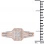 Genuine 10k Rose Gold 0.25 Ct Round Diamond Cluster Halo Engagement Ring Size 7
