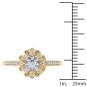 14k Yellow Gold 0.50 Ct Round Cut Diamond Flower Halo Engagement Ring HI I2 Size