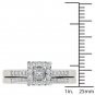 10k White Gold 0.50 Ct Princess Cut Diamond Halo Engagement Ring Set HI I2 Size