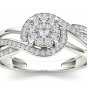 Solid 10k White Gold 0.25 Ct Round Cut Diamond Bypass Engagement Ring HI I2