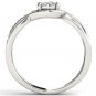 Solid 10k White Gold 0.25 Ct Round Cut Diamond Bypass Engagement Ring HI I2