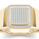 10k Yellow Gold 0.20 Ct Natural Round Cut Diamond Men's Halo Wedding Band Ring