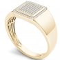 10k Yellow Gold 0.20 Ct Natural Round Cut Diamond Men's Halo Wedding Band Ring