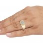 10k Yellow Gold 0.20 Ct Natural Round Cut Diamond Men's Halo Wedding Band Ring