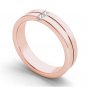 Solid 14k Rose Gold 0.200 Ct Princess Cut Diamond Men's Wedding Band Ring HI I2