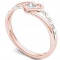 10k Rose Gold 0.04 Ct Round Cut Natural Diamond Heart Fashion Ring Size HI I2