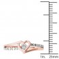 10k Rose Gold 0.04 Ct Round Cut Natural Diamond Heart Fashion Ring Size HI I2