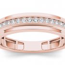 Solid 10k Rose Gold 0.25 Ct Round Cut Diamond Men's Wedding Band Ring HI I2