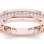 Solid 10k Rose Gold 0.25 Ct Round Cut Diamond Men's Wedding Band Ring HI I2