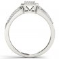 Genuine 10k White Gold 0.25 Ct Round Diamond Cluster Halo Engagement Ring Size 7