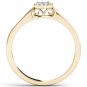 10k Yellow Gold 0.23 Ct Princess Cut Diamond Halo Engagement Ring HI I2 Size 7