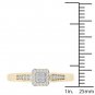 10k Yellow Gold 0.23 Ct Princess Cut Diamond Halo Engagement Ring HI I2 Size 7