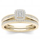 Natural 10k Yellow Gold 0.25 Ct Diamond Wedding Ring Engagement Ring Set HI I2 Natural 10k Yellow Gold 0.25 Ct Diamond Wedding Ring Engagement Ring Set HI I2