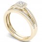 Natural 10k Yellow Gold 0.25 Ct Diamond Wedding Ring Engagement Ring Set HI I2
