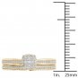 Natural 10k Yellow Gold 0.25 Ct Diamond Wedding Ring Engagement Ring Set HI I2