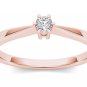 10k Rose Gold 0.1 Ct Round Cut Diamond Solitaire Engagement Ring HI I2 Size 7