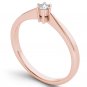 10k Rose Gold 0.1 Ct Round Cut Diamond Solitaire Engagement Ring HI I2 Size 7