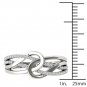 10k White Gold 0.17 Ct Diamond Interlocking Loop Fashion Engagement Ring Size 7