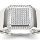 10k White Gold 0.20 Ct Natural Round Cut Diamond Men's Halo Wedding Band Ring