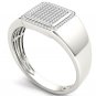 10k White Gold 0.20 Ct Natural Round Cut Diamond Men's Halo Wedding Band Ring