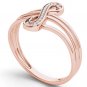 Natural 10k Rose Gold 0.04 Ct Round Cut Diamond Infinity Fashion Ring HI I2