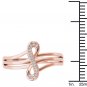 Natural 10k Rose Gold 0.04 Ct Round Cut Diamond Infinity Fashion Ring HI I2