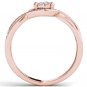 Solid 10k Rose Gold 0.25 Ct Round Cut Diamond Bypass Engagement Ring HI I2