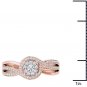Solid 10k Rose Gold 0.25 Ct Round Cut Diamond Bypass Engagement Ring HI I2