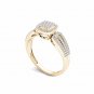 10k Yellow Gold 0.35 Ct Round Cut Diamond Halo Cluster Engagement Ring HI I2