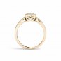 10k Yellow Gold 0.35 Ct Round Cut Diamond Halo Cluster Engagement Ring HI I2