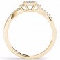 10k Yellow Gold 0.25 Ct Diamond Criss-Cross Shank Cluster Engagement Ring HI I2