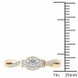 10k Yellow Gold 0.25 Ct Diamond Criss-Cross Shank Cluster Engagement Ring HI I2