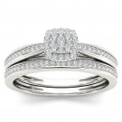 Natural 10k White Gold 0.25 Ct Diamond Wedding Ring Engagement Ring Set HI I2 Natural 10k White Gold 0.25 Ct Diamond Wedding Ring Engagement Ring Set HI I2