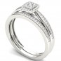 Natural 10k White Gold 0.25 Ct Diamond Wedding Ring Engagement Ring Set HI I2
