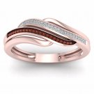10k Rose Gold 0.10 Ct Natural Cognac and White Diamond Fashion Engagement Ring 10k Rose Gold 0.10 Ct Natural Cognac and White Diamond Fashion Engagement Ring