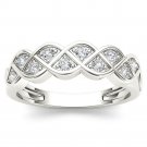 10k White Gold 0.25 Ct Round Cut Diamond Fashion Engagement Ring HI I2 Size 7