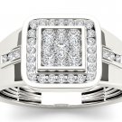 10k White Gold 0.50 Ct Natural Round Cut Diamond Men's Halo Wedding Band Ring 10k White Gold 0.50 Ct Natural Round Cut Diamond Men's Halo Wedding Band Ring