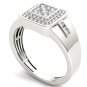 10k White Gold 0.50 Ct Natural Round Cut Diamond Men's Halo Wedding Band Ring