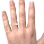 14k Rose Gold 0.150 Ct Princess Diamond Men's Three Stone Wedding Band Ring HI